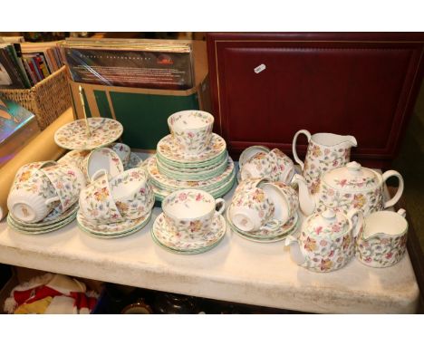 Extensive Minton Haddon Hall pattern dinner and tea service 