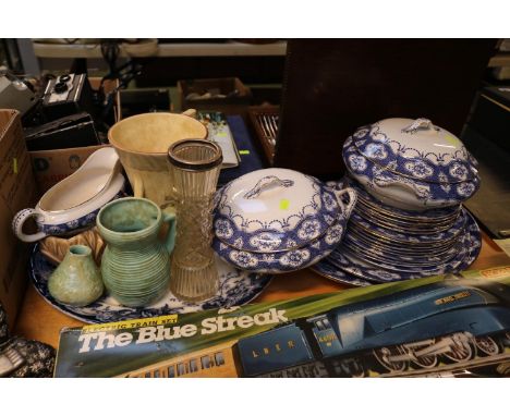 Silver Topped cut glass vase, Barlow &amp; Sons Anvers pattern Dinner set and assorted ceramics