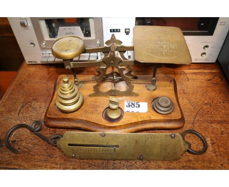 Inland Letter Post Scales with weights and a No.2 Salters Improved scale 