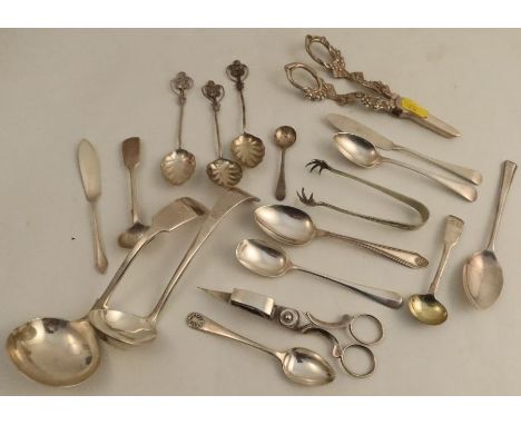 A silver fiddle pattern sauce ladle, engraved with an initial, Sheffield 1898, together with another silver sauce ladle, engr