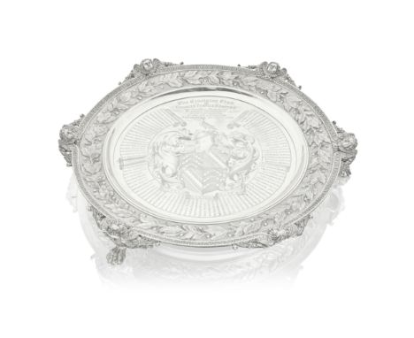 A good and historical important George IV 'Cisalpine Club' large silver salverRichard Sibley, London 1829, reverse also incus