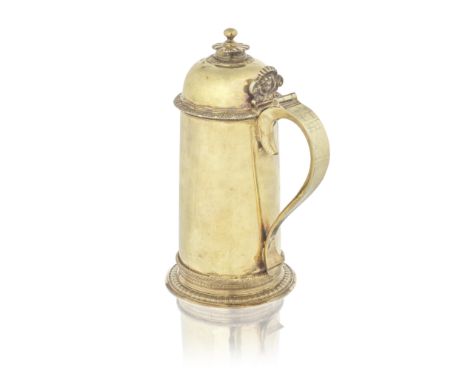 An important Elizabeth I silver-gilt tankardmaker's mark I B with a rose below, flanked by pellets, in a shaped device London