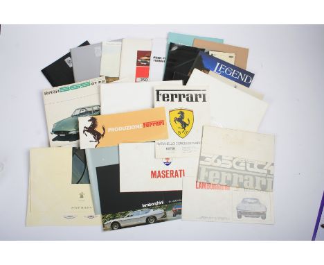 Assorted sales brochures for prestige marques,for various marques and models including Ferrari 365 GT 2+2 Pininfarina, 365 GT