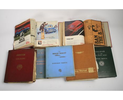 Workshop manuals for British marques,three in vinyl folders, comprising Jaguar E-Type Grand Touring Models, Aston Martin DBS 