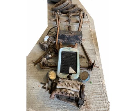 A vintage Austin 7 kit of parts,  Chassis no. 183567Engine no. 168221including short chassis, front and rear (later) axles, s