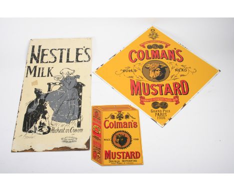 Assorted signs,comprising four designed to be illuminated: Police, glazed panel in metal light box with old fittings, 36cm wi