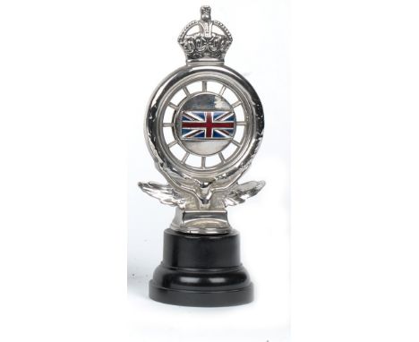 An RAC Full Member's badge with Union Jack enamel centre,solid cast nickel Type 3B badge (1909-1911) by Elkington, numbered B