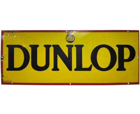 Assorted enamel signs,comprising Dunlop 1930, single-sided, 29 x 77cm, and other small assorted post-War signs for Tydol Flyi