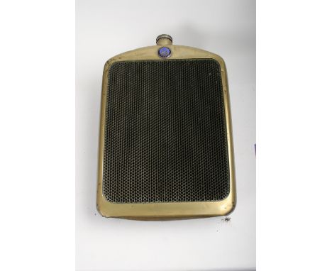 A Hillman radiator, 1920s,nickelled surround with enamel badge, honeycomb core, the back of the reservoir with Serk Radiators