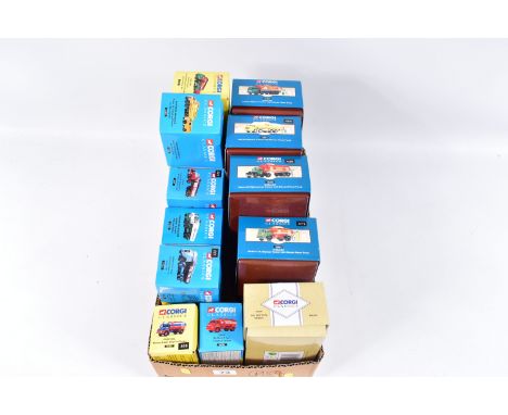 A QUANTITY OF BOXED ASSORTED CORGI CLASSICS FUEL TANKERS, to include four of the Shell/B.P. tankers with diecast Petrol Pump 