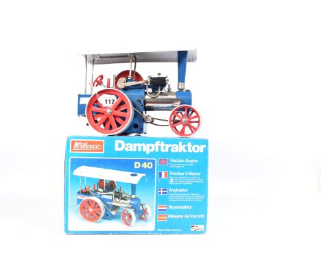 A BOXED WILESCO DAMPFTRAKTOR (TRACTION ENGINE), No.D40, not tested, appears largely complete and in fairly good condition but