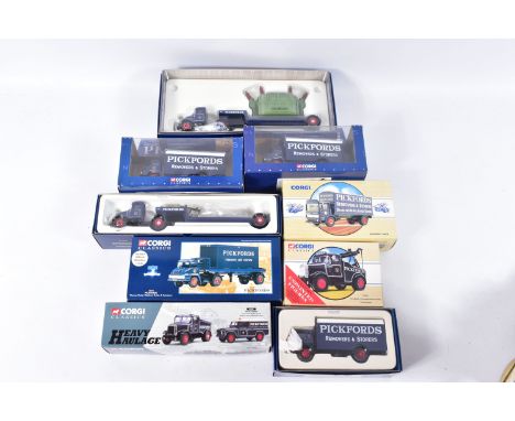 A QUANTITY OF BOXED CORGI CLASSICS PICKFORDS HEAVY HAULAGE &amp; REMOVERS AND STORERS MODELS, to include Scammell Highwayman 