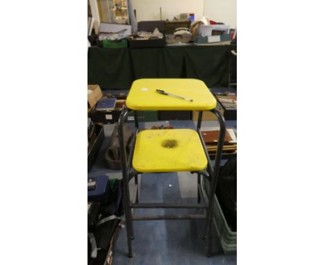 Two Vintage Square Topped Stools