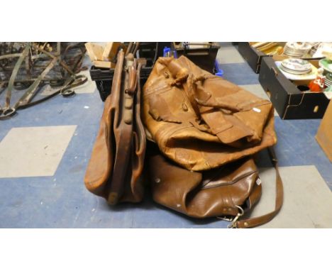 A Collection of Vintage and One Modern Gladstone and Other Bags 