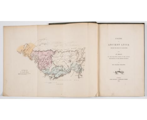 Asia.- Fellows (Sir Charles) Coins of Ancient Lycia, first edition, half-title, folding colour map frontispiece, 21 plates, 1