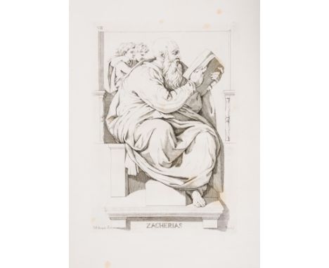 Michelangelo.- Piroli (Tommaso) [Prophets and Sibyls of the Sistine Chapel in the Vatican, after Michelangelo], 14 etchings p