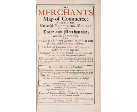 Roberts (Lewes) The Merchants Map of Commerce..., fourth edition, title in red and black, a little browned, engraved bookplat