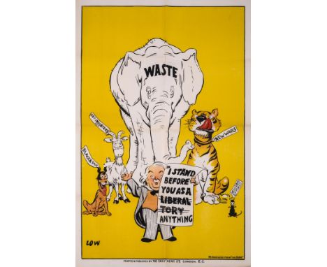 NO RESERVE Political cartoons.- Low (David) and others. Collection of original cartoon artwork, related posters, and publishe