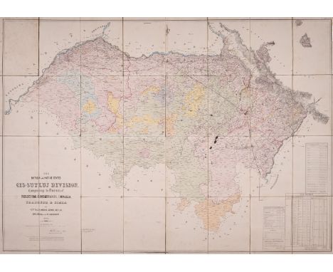 India.- Surveyor General's Office, Calcutta.- The British and Native States Cis-Sutluj Division, Comprising the Districts of 