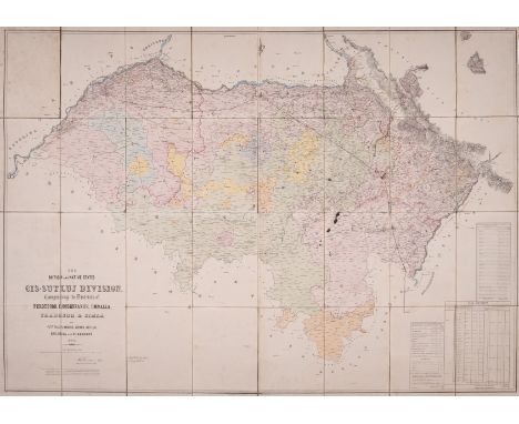 India.- Surveyor General's Office, Calcutta.- The British and Native States Cis-Sutluj Division, Comprising the Districts of 