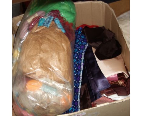 A COLLECTION OF VINTAGE REMNANTS and a quantity of wool