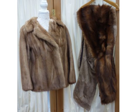 A LADY'S VINTAGE SHORT RED FOX FUR JACKET by Kendals Manchester, together with two red fox fur stoles C. 1940's (3)