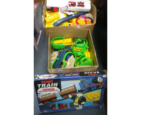 TOMY; A THOMAS THE TANK ENGINE SET (boxed) and a collection of track and similar