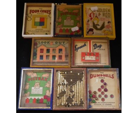 R. JOURNET &amp; CO LONDON; A COLLECTION OF VINTAGE 'R.J. SERIES PUZZLES, to include 'The Look-out' in the form of a house an