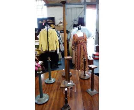 A COLLECTION OF VINTAGE WOODEN HAT STANDS