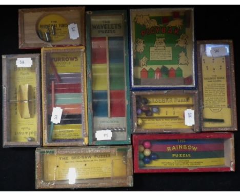 R. JOURNET &amp; CO LONDON; A COLLECTION OF VINTAGE 'R.J. SERIES PUZZLES, to include 'The Rainbow Puzzle' and 'The Furrows Pu