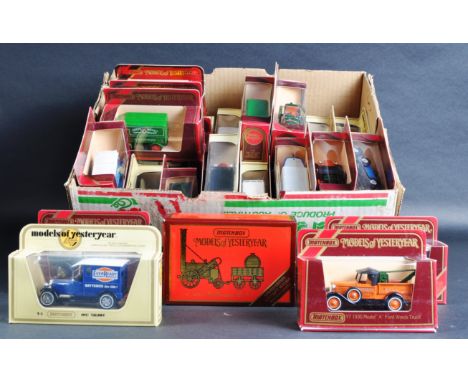 A large collection of approximately 30 assorted vintage Matchbox Models of Yesteryear / “ Y Series “ diecast model cars and o