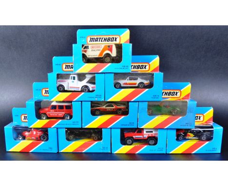 A collection of 10x assorted Matchbox vintage 1/75 scale boxed diecast models. Some advertising related vans / trucks / lorri