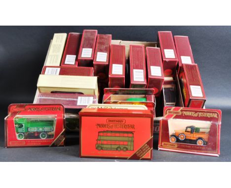 A large collection of approximately 30 assorted vintage Matchbox Models of Yesteryear / “ Y Series “ diecast model cars and o