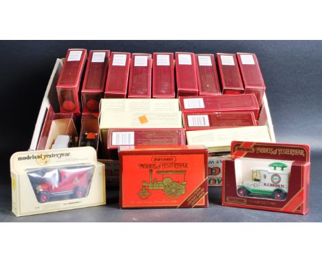 A large collection of approximately 30 assorted vintage Matchbox Models of Yesteryear / “ Y Series “ diecast model cars and o