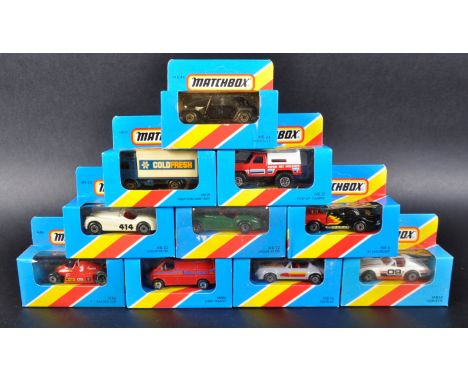 A collection of 10x assorted Matchbox vintage 1/75 scale boxed diecast models. Some advertising related vans / trucks / lorri