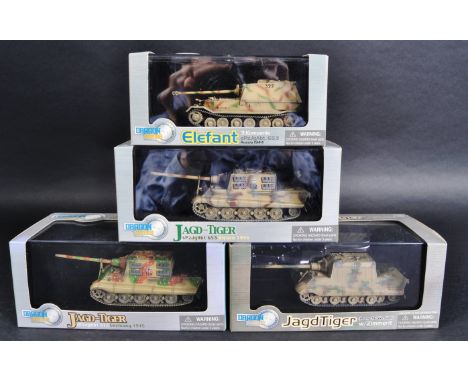 A collection of 4x Dragon Armor models 1/72 scale boxed diecast model tanks comprising of: Jagd Tiger sPzJgAbt 653 Alsace 194