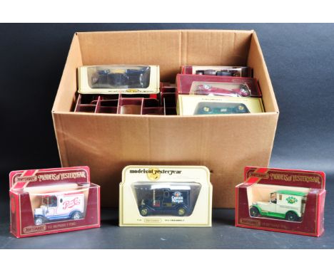 A large collection of approximately 30 assorted vintage Matchbox Models of Yesteryear / “ Y Series “ diecast model cars and o