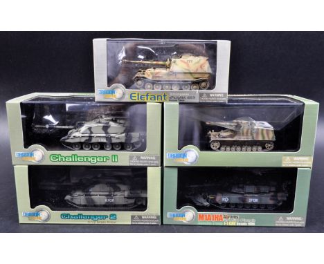A collection of 5x Dragon Armor models 1/72 scale boxed diecast model tanks comprising of: Challenger 2 with up grade armour,