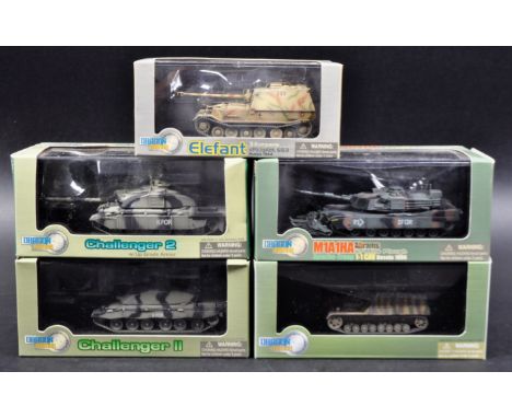 A collection of 5x Dragon Armor models 1/72 scale boxed diecast model tanks comprising of: Challenger 2 with up grade armour,