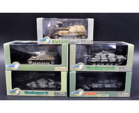 A collection of 5x Dragon Armor models 1/72 scale boxed diecast model tanks comprising of: Challenger 2 with up grade armor, 