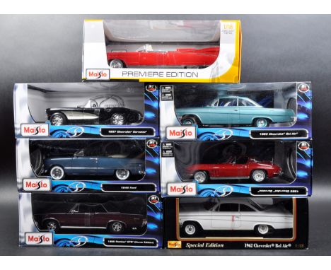 A collection of 7 x Maisto special and premier edition 1/18th scale diecast models cars.&nbsp; Models comprising of: 1949 For