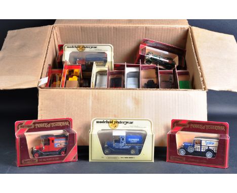 A large collection of approximately 30 assorted vintage Matchbox Models of Yesteryear / “ Y Series “ diecast model cars and o