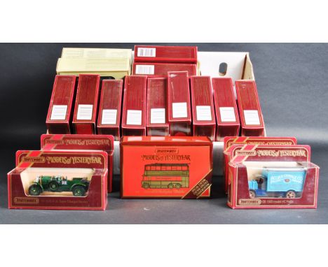 A large collection of approximately 30 assorted vintage Matchbox Models of Yesteryear / “ Y Series “ diecast model cars and o