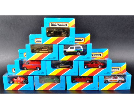 A collection of 10x assorted Matchbox vintage 1/75 scale boxed diecast models. Some advertising related vans / trucks / lorri