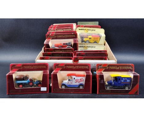 A large collection of approximately 30 assorted vintage Matchbox Models of Yesteryear / “ Y Series “ diecast model cars and o