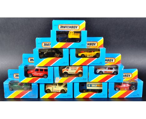 A collection of 10x assorted Matchbox vintage 1/75 scale boxed diecast models. Some advertising related vans / trucks / lorri