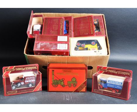 A large collection of approximately 30 assorted vintage Matchbox Models of Yesteryear / “ Y Series “ diecast model cars and o