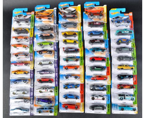 A large collection of approximately x50 carded Mattel made Hot Wheels diecast model cars to include; 68 Hemi Barracuda – HW W