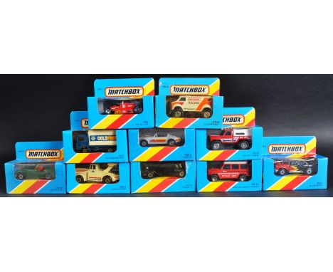 A collection of 10x assorted Matchbox vintage 1/75 scale boxed diecast models. Some advertising related vans / trucks / lorri