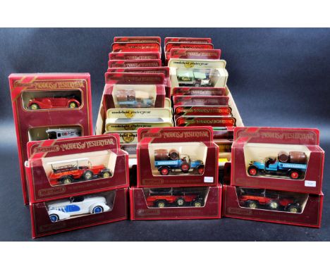 A large collection of approximately 40 assorted vintage Matchbox Models of Yesteryear / “ Y Series “ diecast model cars and o